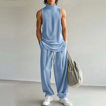 Turtleneck Tank Top Drawstring Set