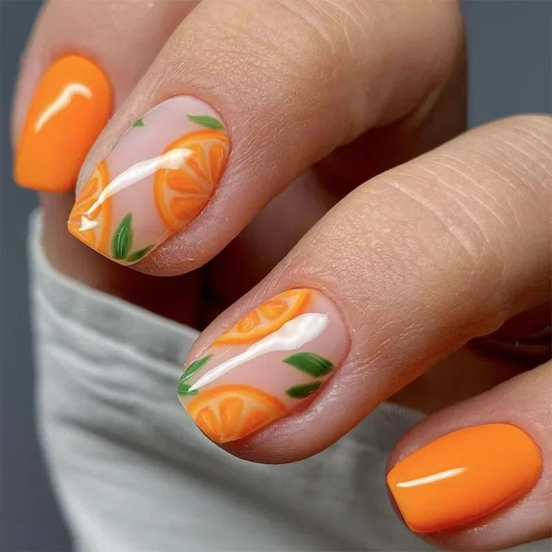 Pink Floral Press Nails