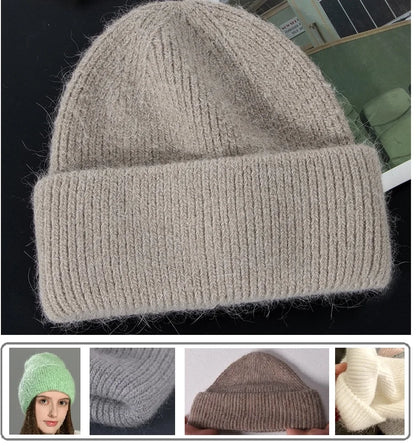 Wool Blend Hooded Scarf Beanie