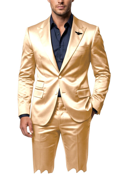 Satin Peak-Lapel Tuxedo Suit Set