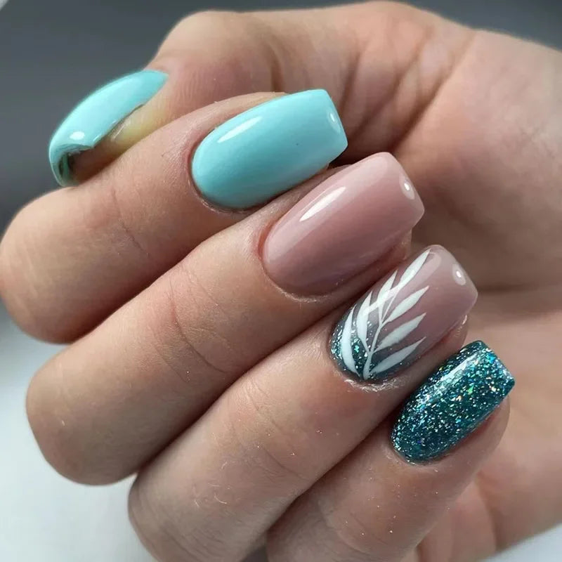 Green Leopard Press On Nails
