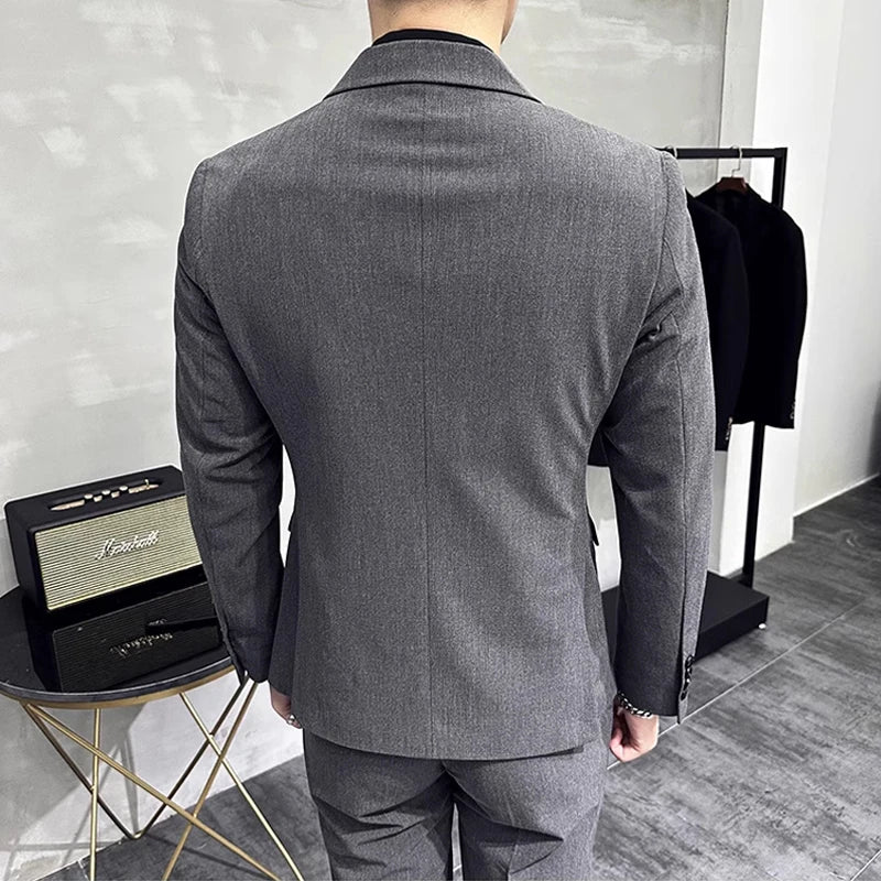 Double-Breasted Formal Groom Suit