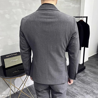 Double-Breasted Formal Groom Suit