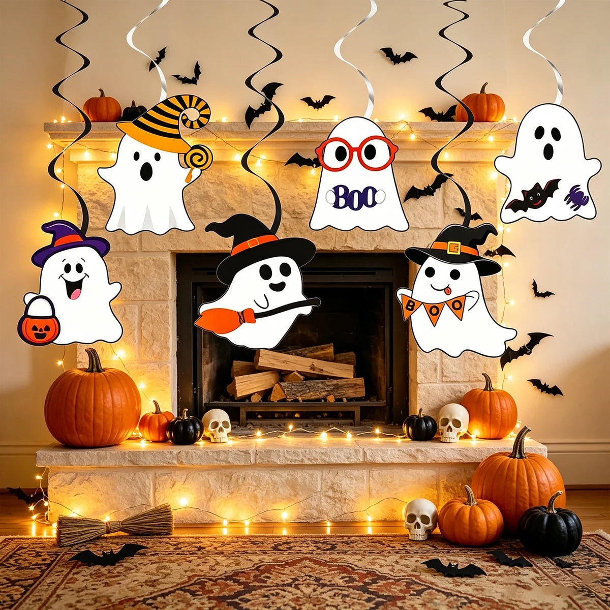 Ghost Hanging Swirl Decorations