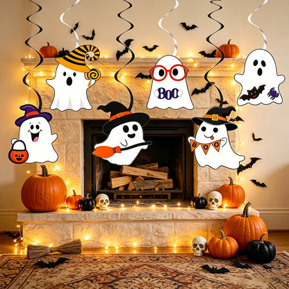 Ghost Hanging Swirl Decorations