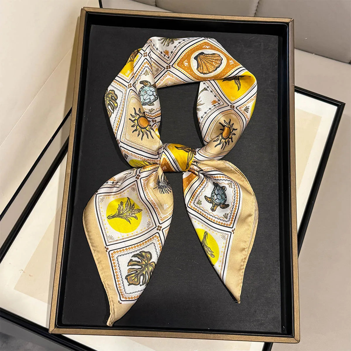 Tropical Print Square Scarf