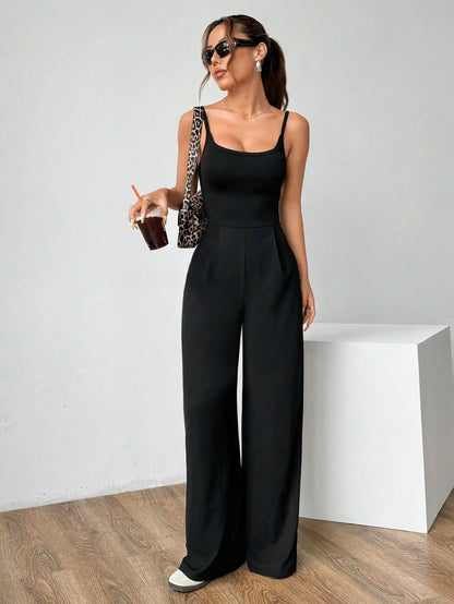 Solid Color Overall Jumpsuit