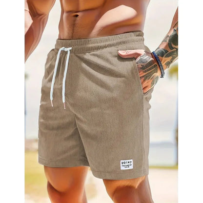 Corduroy Striped Textured Casual Shorts