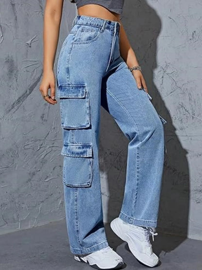 Fleece-Lined Cargo Jeans