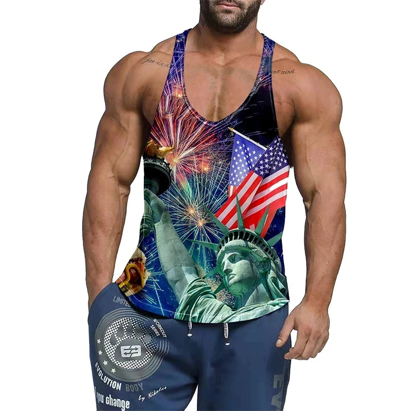 Bodybuilding Singlet Print Vest