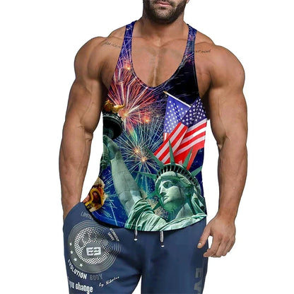 Bodybuilding Singlet Print Vest