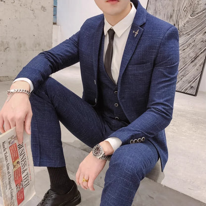 Two-Button Fitted Groom Suit Set