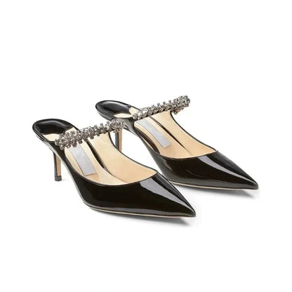 Silk Beaded Mule Sandals