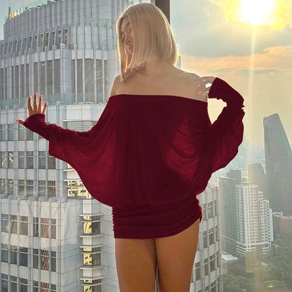 Off Shoulder Ruched Mini Dress