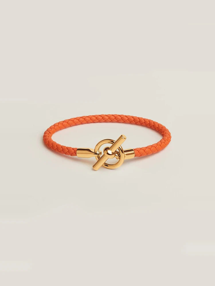 Executive Lock-Key Leather Bracelet