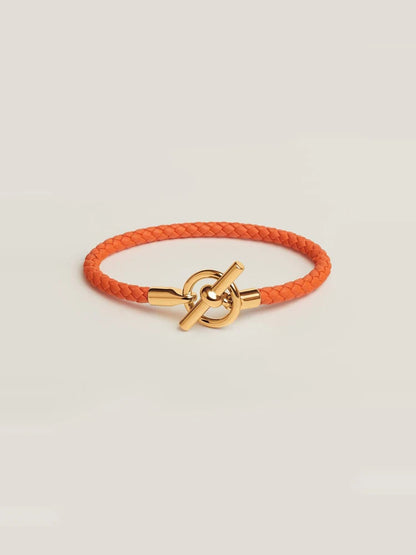 Executive Lock-Key Leather Bracelet