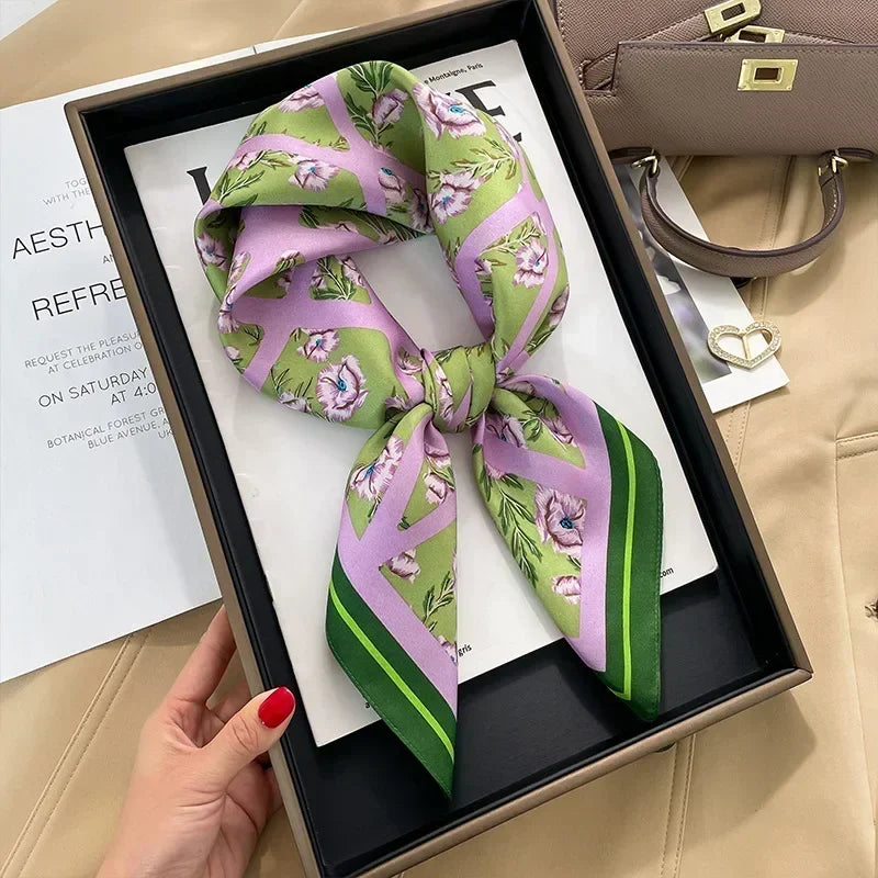 Luxury Print Silk Square Scarf