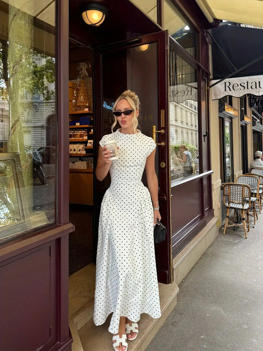 Short Sleeve Polka Dot Dress