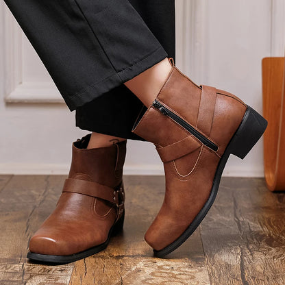 Genuine Leather Mid-calf Cowboy Boots