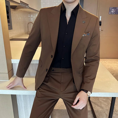 Italian Slim-Fit Luxury Wedding Suit
