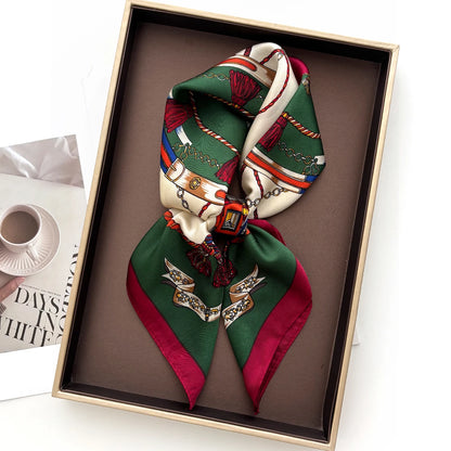 Print Silk Feeling Hairband Scarf