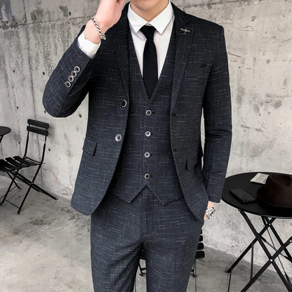 Two-Button Fitted Groom Suit Set