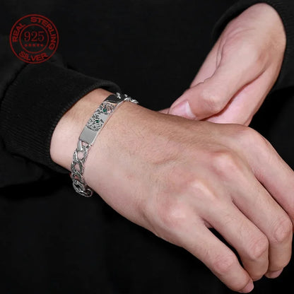 Sterling Silver Rock Bangle
