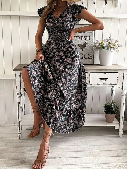 Plus Size Floral Swing Dress