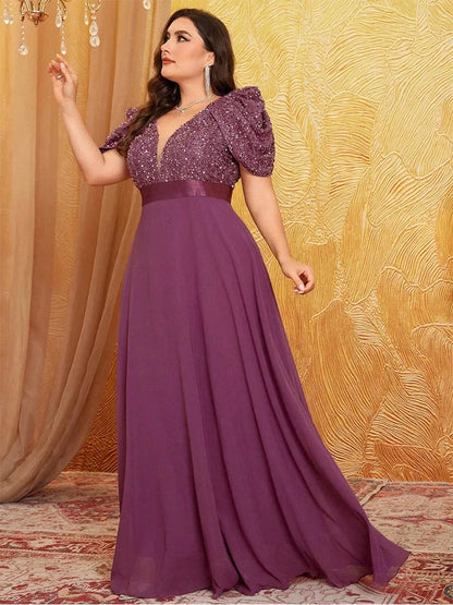 Plus Size Sparkling Evening Gown