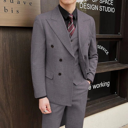 British Linen Slim Groom Suit Set