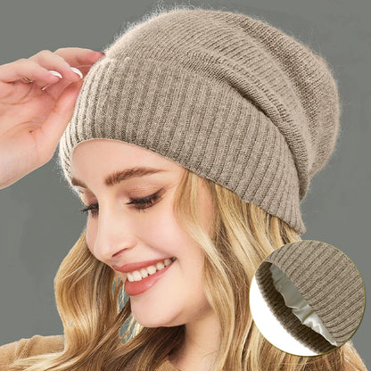 Satin-Lined Cashmere Beanie