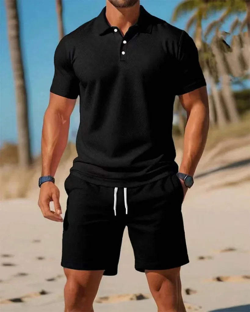 Polo Shirt Sports Two-Piece Set