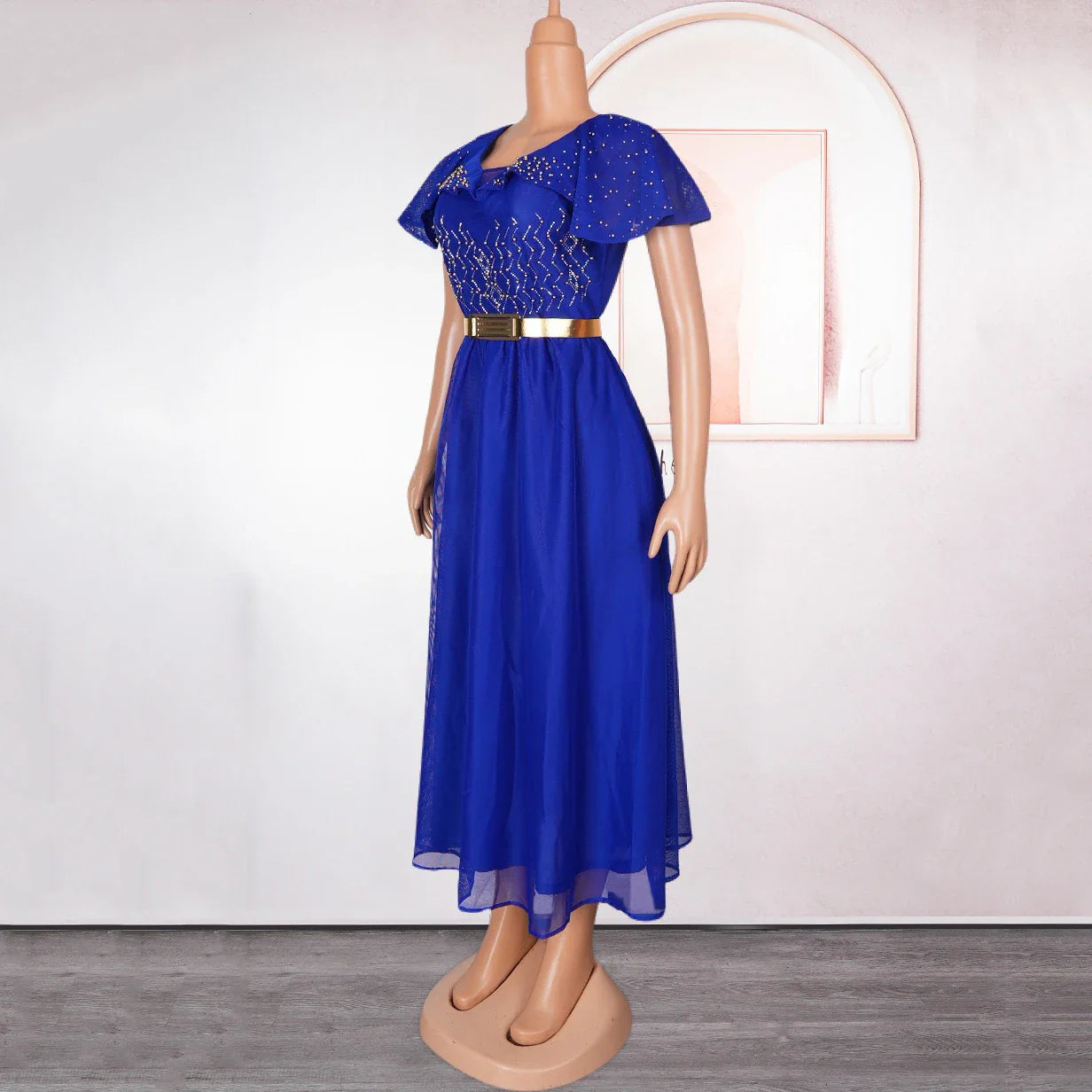 Elegant Ruffle Sleeve Party Dress