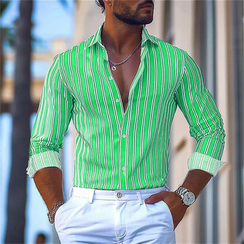 3D Print Casual Stretch Shirt