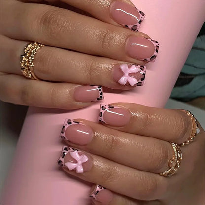 Pink Floral Press On Nails
