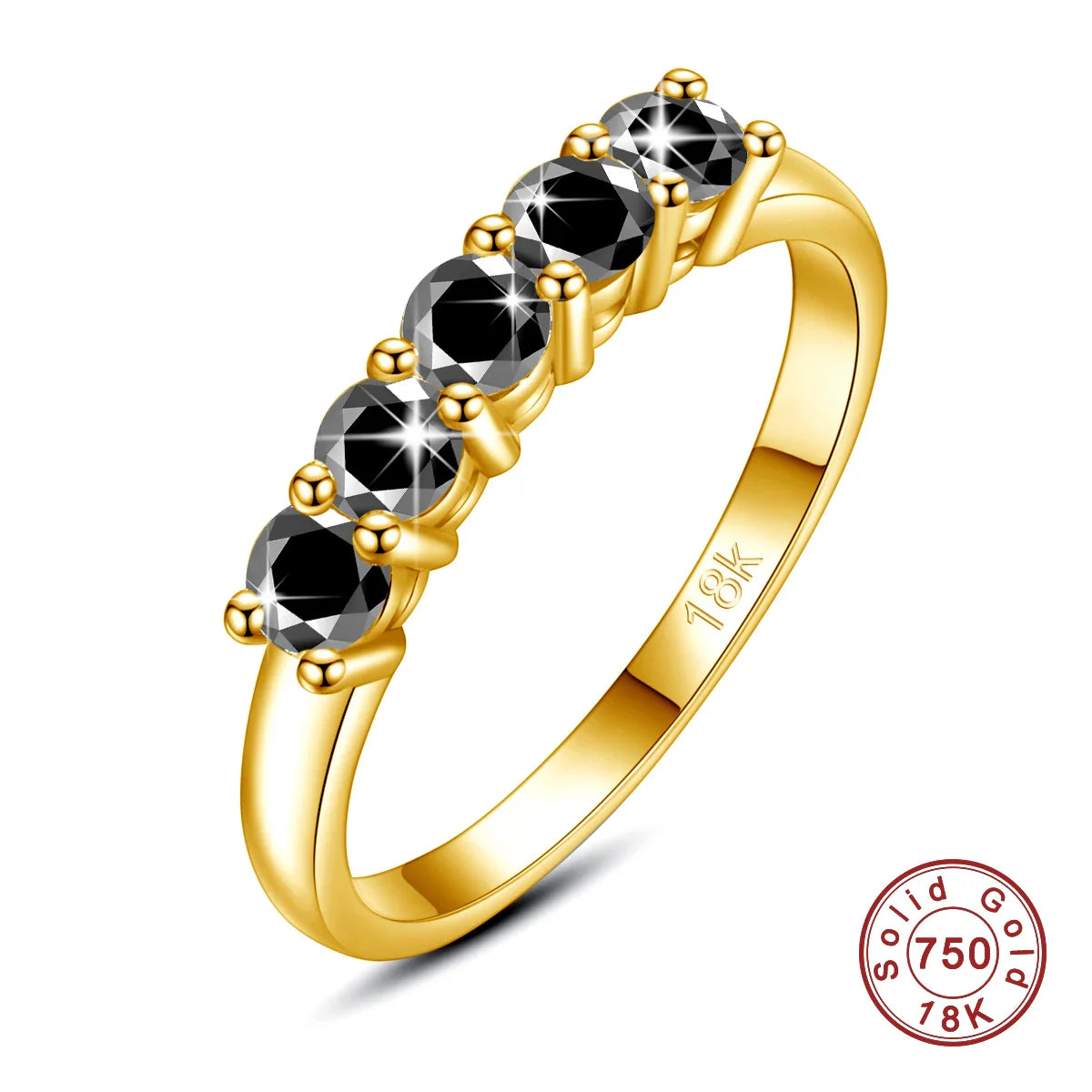 18K Gold Moissanite Ring