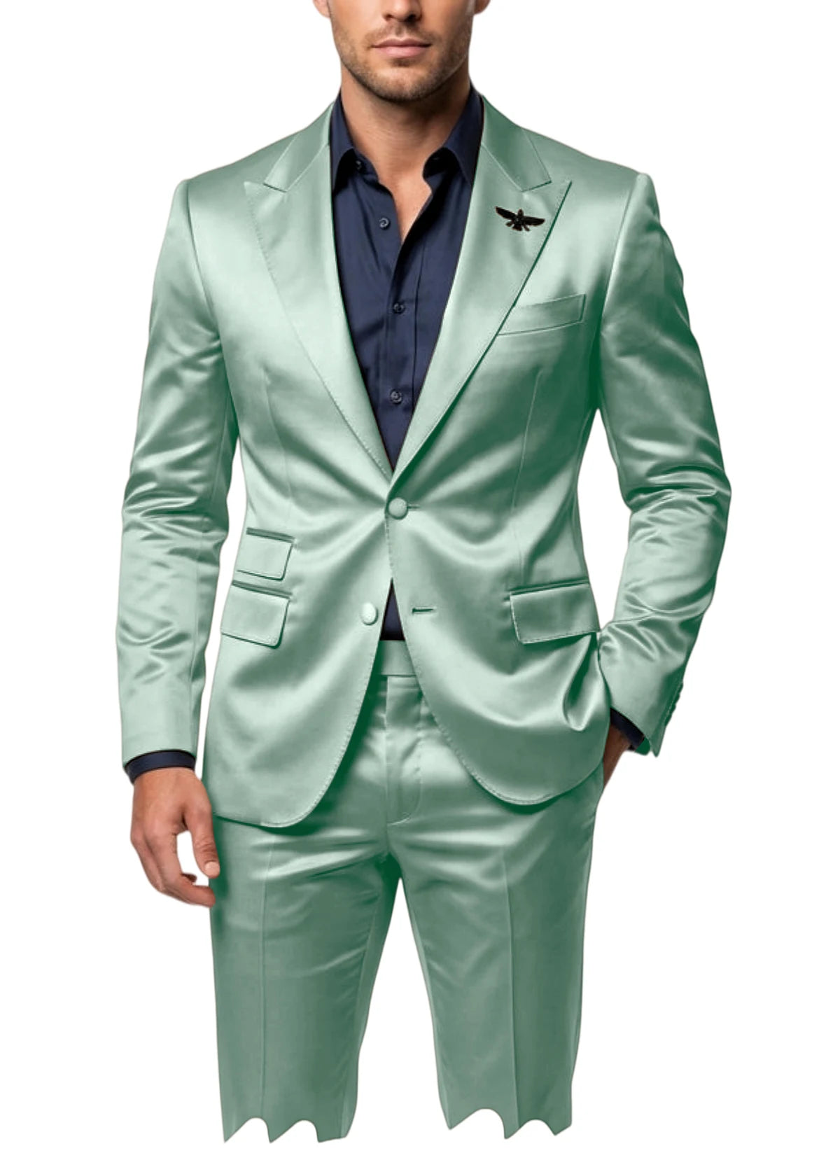 Satin Peak-Lapel Tuxedo Suit Set