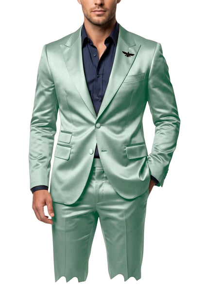 Satin Peak-Lapel Tuxedo Suit Set