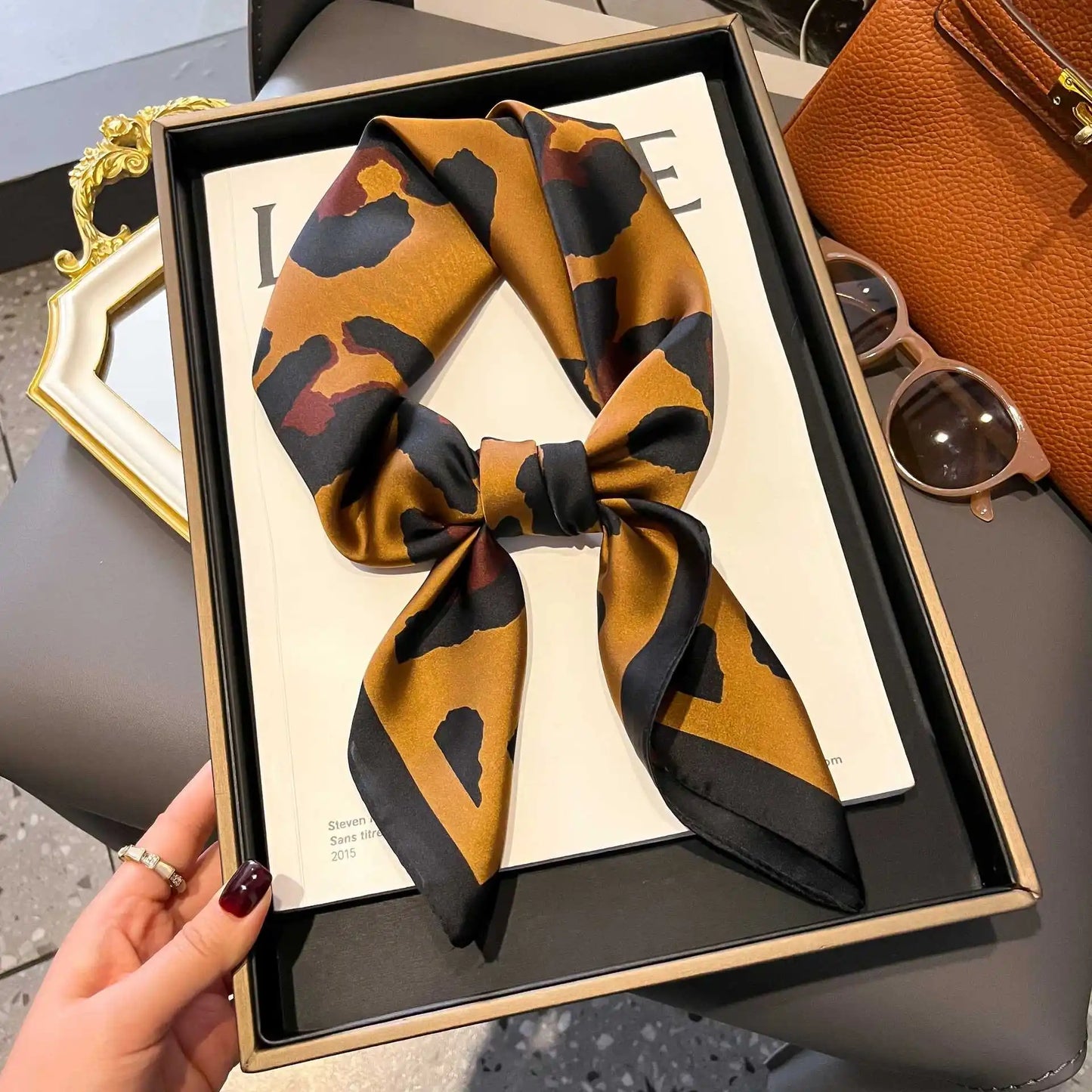 Luxury Silk Plaid Hijab Scarf