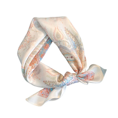 Paisley Print Satin Neck Scarf