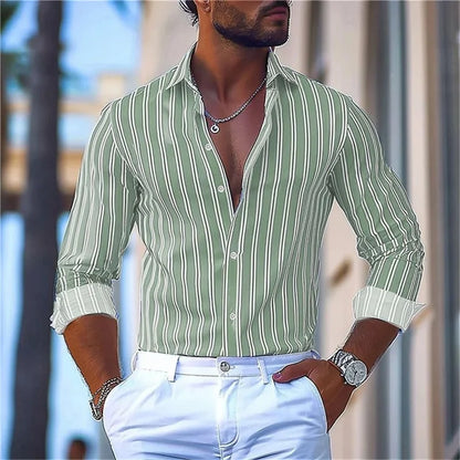 3D Print Casual Stretch Shirt