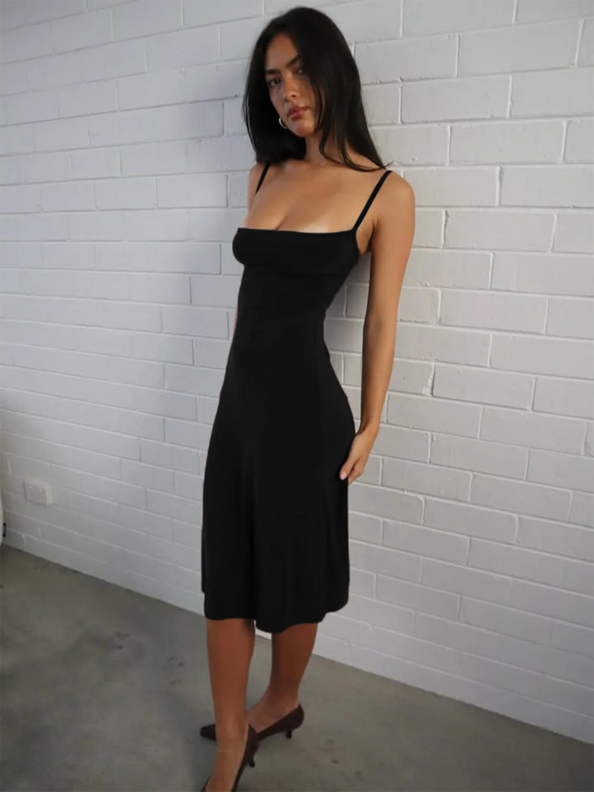 Backless Viscose Slip Dress