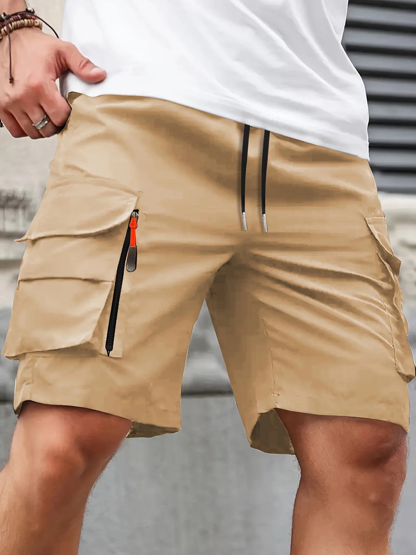 Multi-Pocket Overalls Cargo Shorts