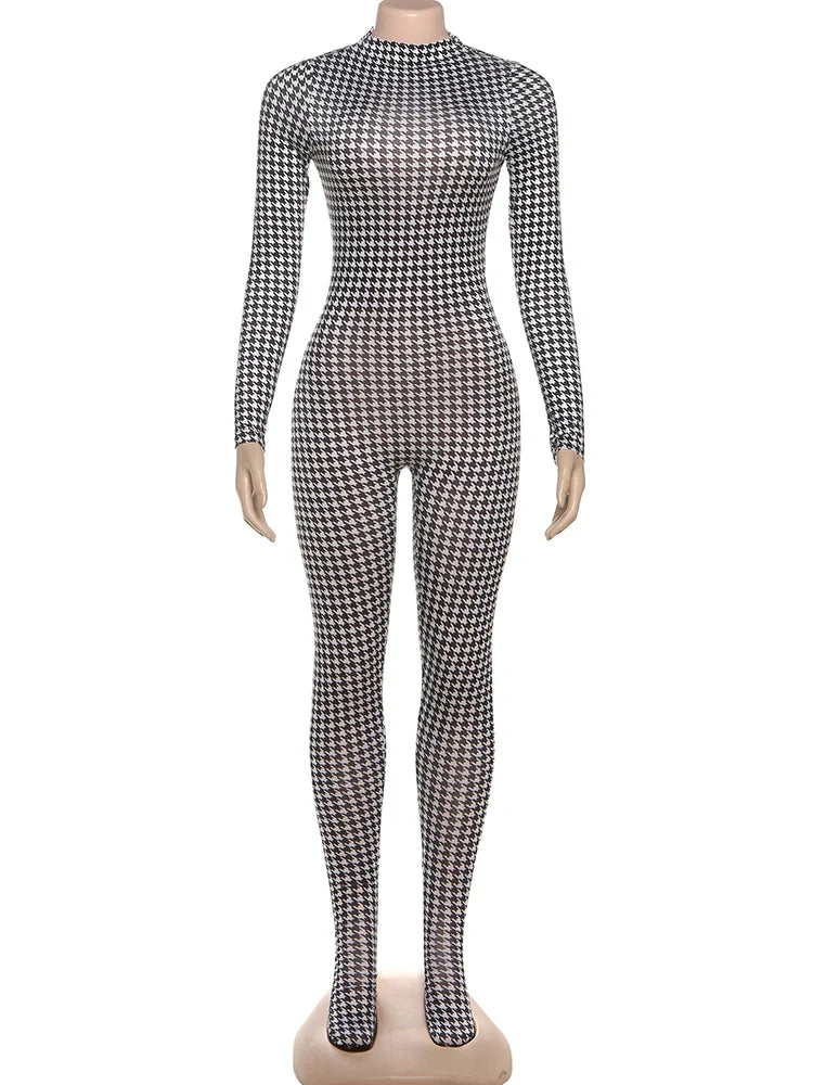 Snake Print Slim Jumpsuit