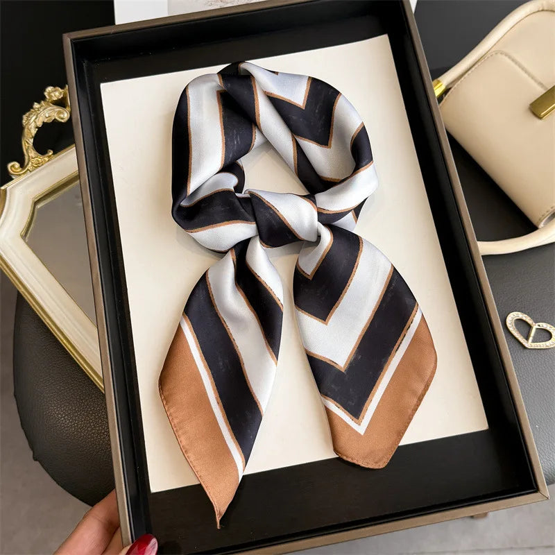 Stripe Print Square Neckerchief