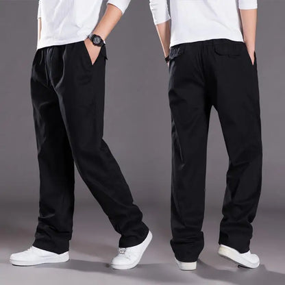 Thin Cotton Loose Straight Trousers