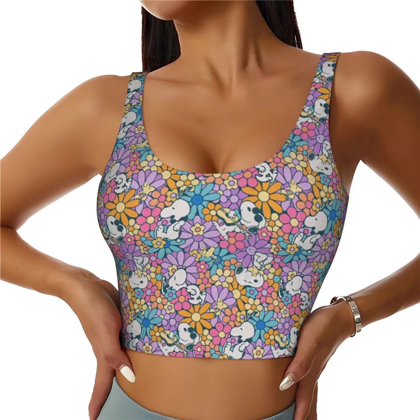 Dog Cartoon Print Bra
