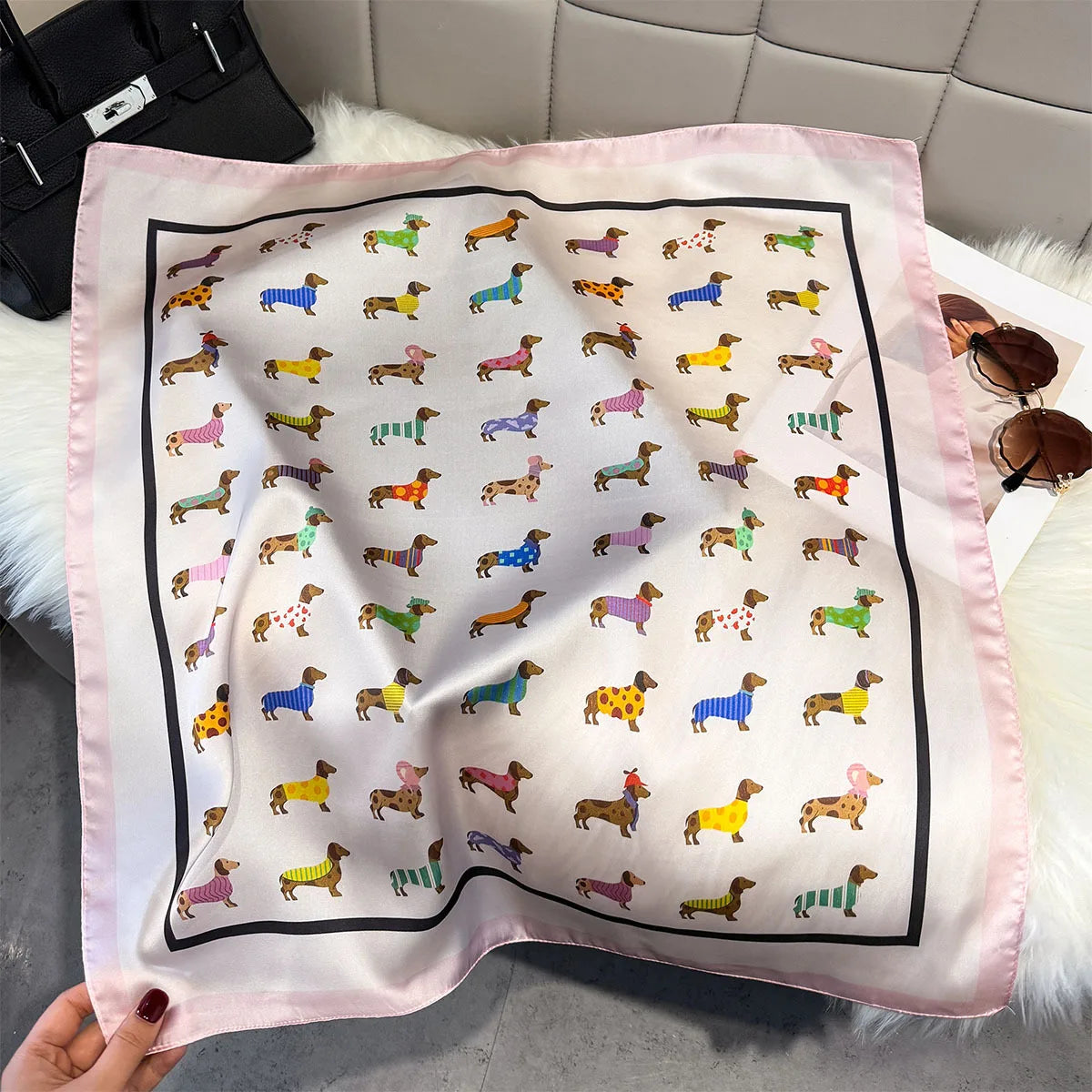 Fruit Print Korean Square Scarf