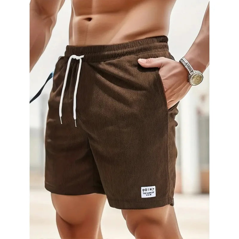 Corduroy Striped Textured Casual Shorts