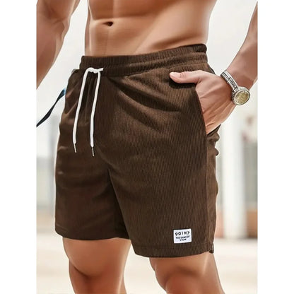 Corduroy Striped Textured Casual Shorts